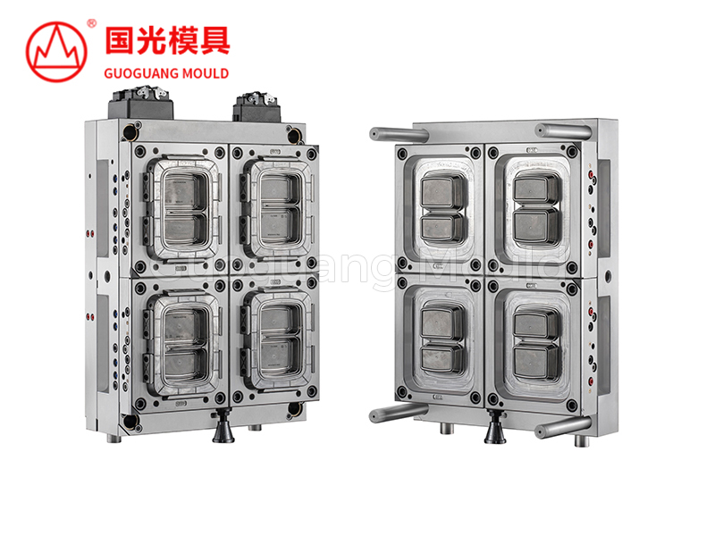 塑料双格饭盒模具